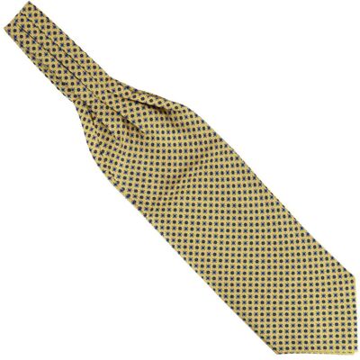 Tony & Paul. Foulard Ascot. Sofia, Soie. Jaune Paille - Carreaux - Fabrique En - Publicité Tony & Paul. Foulard Ascot. Sofia, Soie. Jaune Paille - Carreaux - Fabrique En - Publicité