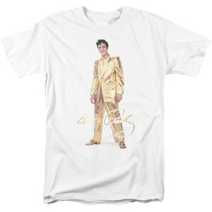 Elvis Presley - Or Lamé Costume - Adulte Unisexe T-Shirt - Blanc - Publicité Elvis Presley - Or Lamé Costume - Adulte Unisexe T-Shirt - Blanc - Publicité