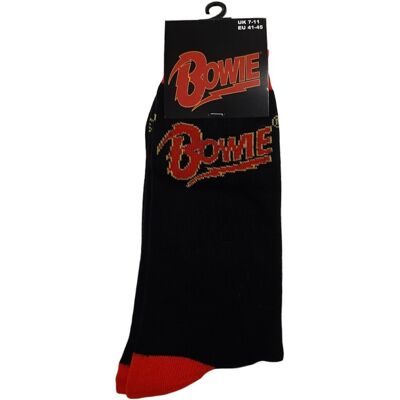 David Bowie 'Logo' (Noir) Chaussettes (Taille = Uk 7-11) - Publicité David Bowie 'Logo' (Noir) Chaussettes (Taille = Uk 7-11) - Publicité