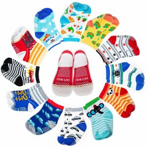 Haimoburg 12 Pcs Bébé Chaussettes Antidérapantes Chevilles Socquettes Coton 1-3 Ans Garçon - Publicité Haimoburg 12 Pcs Bébé Chaussettes Antidérapantes Chevilles Socquettes Coton 1-3 Ans Garçon - Publicité