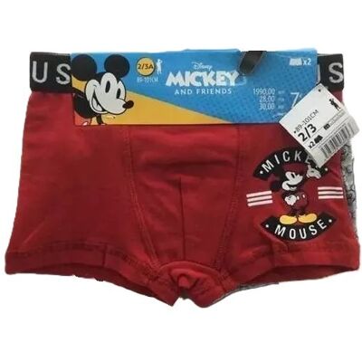 Disney Lot De 2 Boxers Mickey Un Rouge Et Un Gris Garçon 2/3ans - Publicité Disney Lot De 2 Boxers Mickey Un Rouge Et Un Gris Garçon 2/3ans - Publicité