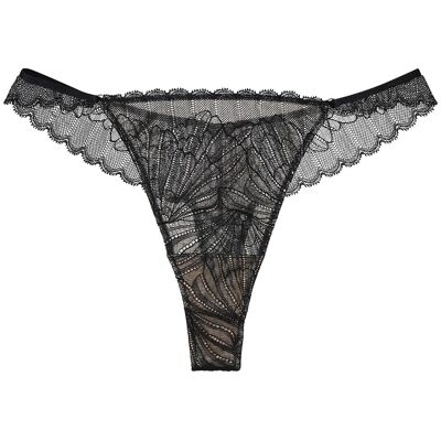 Lot De 3 Strings En Dentelle Noire Esotiq Oprah L - Publicité Lot De 3 Strings En Dentelle Noire Esotiq Oprah L - Publicité