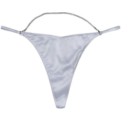 Lot De 3 Strings Gris En Satin Lisse Avec Chaînette Esotiq Onyks M - Publicité Lot De 3 Strings Gris En Satin Lisse Avec Chaînette Esotiq Onyks M - Publicité
