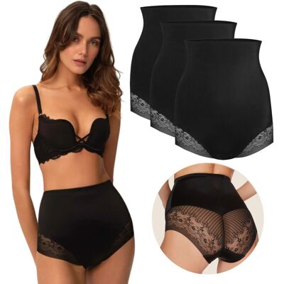 Esotiq Lot De 3 Culottes Amincissantes Avec Jambes, Taille Haute, Taille S - Publicité Esotiq Lot De 3 Culottes Amincissantes Avec Jambes, Taille Haute, Taille S - Publicité