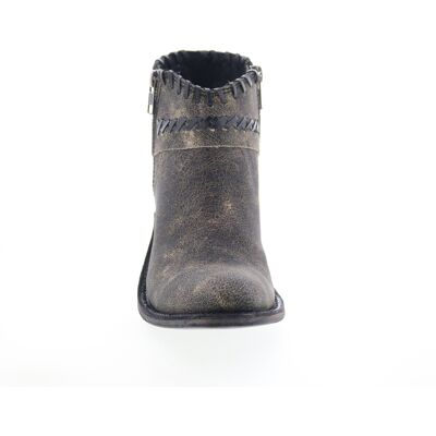 Jama Old West Snip Toe Santiague Pour Femmes En Cuir Gris - Publicité Jama Old West Snip Toe Santiague Pour Femmes En Cuir Gris - Publicité