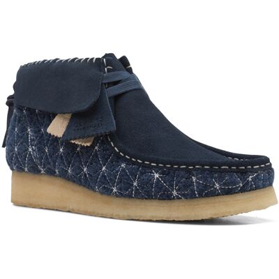 Clarks Wallabee Boot 26168706 Womens Blue Suede Lace Up Chukkas Boots - Publicité Clarks Wallabee Boot 26168706 Womens Blue Suede Lace Up Chukkas Boots - Publicité