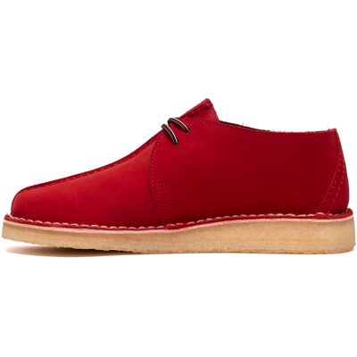Clarks Desert Trek Pour Hommes En Suede Rouge - Publicité Clarks Desert Trek Pour Hommes En Suede Rouge - Publicité
