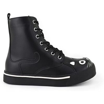 Tuk Footwear Bottes De Combat Kitty Pour Femme Tuk En Cuir Vegan Noir Chaussures À Lacets - Publicité Tuk Footwear Bottes De Combat Kitty Pour Femme Tuk En Cuir Vegan Noir Chaussures À Lacets - Publicité