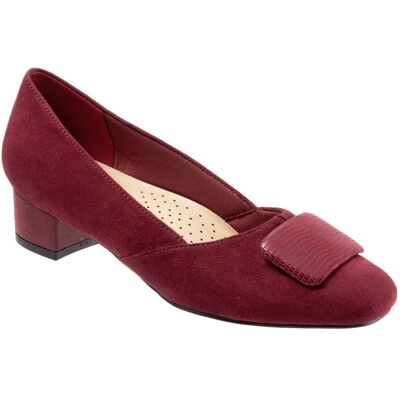 Trotters Delse Escarpin Pour Femmes En Suede Rouge - Publicité Trotters Delse Escarpin Pour Femmes En Suede Rouge - Publicité