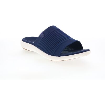 Spenco Astoria Slide Non Spécifié Pour Femmes En Toile Bleu - Publicité Spenco Astoria Slide Non Spécifié Pour Femmes En Toile Bleu - Publicité
