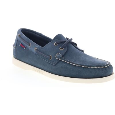 Sebago Portland Roughout Chaussures Bateau Pour Hommes En Suede Bleu - Publicité Sebago Portland Roughout Chaussures Bateau Pour Hommes En Suede Bleu - Publicité