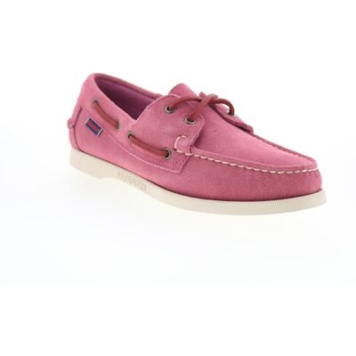 Sebago Portland Roughout Chaussures Bateau Pour Femmes En Suede Rose - Publicité Sebago Portland Roughout Chaussures Bateau Pour Femmes En Suede Rose - Publicité