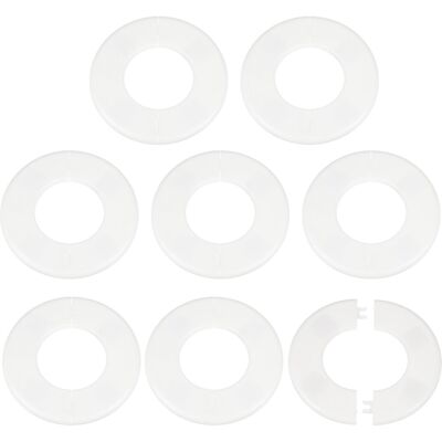 8pcs Wall Split Flange 64mm/2.5\" Self-Adhesive Plumbing Cover Plates, White - Publicité 8pcs Wall Split Flange 64mm/2.5\" Self-Adhesive Plumbing Cover Plates, White - Publicité