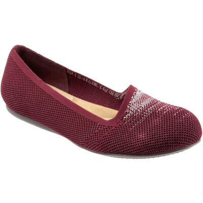 Softwalk Sicily Ballet Pour Femmes En Cuir Rouge - Publicité Softwalk Sicily Ballet Pour Femmes En Cuir Rouge - Publicité