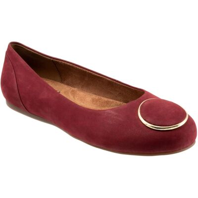 Softwalk Sonoma Halo Ballet Pour Femmes En Cuir Rouge - Publicité Softwalk Sonoma Halo Ballet Pour Femmes En Cuir Rouge - Publicité
