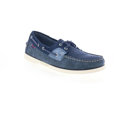 Sebago Ross Island Jib Shadow Chaussures Bateau Pour Hommes En Suede Bleu - Publicité Sebago Ross Island Jib Shadow Chaussures Bateau Pour Hommes En Suede Bleu - Publicité