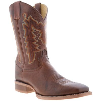 Justin Boots Carsen 12\" Santiague Pour Hommes En Cuir Brown - Publicité Justin Boots Carsen 12\" Santiague Pour Hommes En Cuir Brown - Publicité