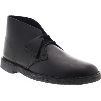 Clarks Desert Boot 26144225 Mens Black Leather Lace Up Chukkas Boots - Publicité Clarks Desert Boot 26144225 Mens Black Leather Lace Up Chukkas Boots - Publicité