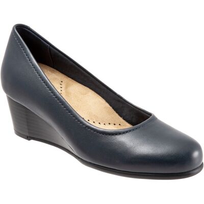 Trotters Winnie Escarpin Pour Femmes En Cuir Bleu - Publicité Trotters Winnie Escarpin Pour Femmes En Cuir Bleu - Publicité