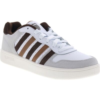 K-Swiss Court Palisades Baskets Pour Hommes En Cuir Blanc - Publicité K-Swiss Court Palisades Baskets Pour Hommes En Cuir Blanc - Publicité