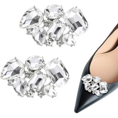 Uxcell 2 Clips À Chaussures Strass Argenté - Publicité Uxcell 2 Clips À Chaussures Strass Argenté - Publicité