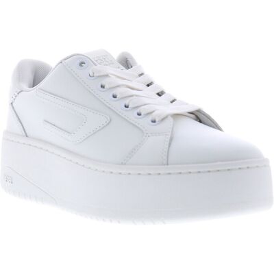 Diesel S-Athene Bold X Baskets Pour Hommes En Cuir Blanc - Publicité Diesel S-Athene Bold X Baskets Pour Hommes En Cuir Blanc - Publicité