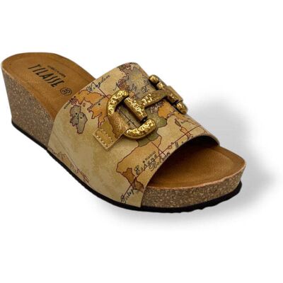 Alviero Martini Prima Classe Femme Sandales Z11299750 Compensées Avec Bande - Publicité Alviero Martini Prima Classe Femme Sandales Z11299750 Compensées Avec Bande - Publicité