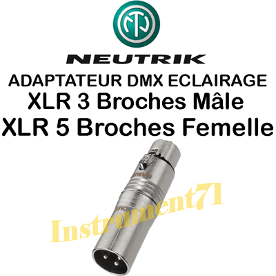 Adaptateur Xlr Femelle 5 Broches Vers Xlr Mâle 3 Broches Neutrik Na3m5f - Publicité Adaptateur Xlr Femelle 5 Broches Vers Xlr Mâle 3 Broches Neutrik Na3m5f - Publicité