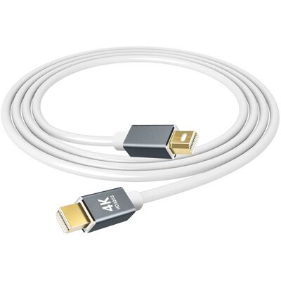 Câble Mini DisplayPort LinQ mâle à mâle - 1,8m - Blanc - Publicité Câble Mini DisplayPort LinQ mâle à mâle - 1,8m - Blanc - Publicité
