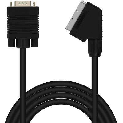 Linq Câble Vidéo Vga Mâle Vers Peritel Mâle 1.8m Noir - Publicité Linq Câble Vidéo Vga Mâle Vers Peritel Mâle 1.8m Noir - Publicité