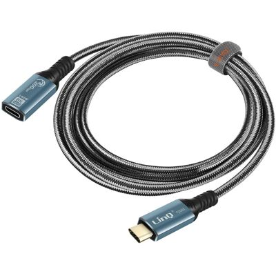 Câble extension USB-C LinQ - 2m - Gris / Noir - Câble d'extension - Publicité Câble extension USB-C LinQ - 2m - Gris / Noir - Câble d'extension - Publicité