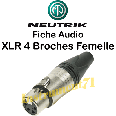 Fiche Neutrik Xlr Femelle 4 Broches Corps Nikele Contacts Argentés Nc4fx - Publicité Fiche Neutrik Xlr Femelle 4 Broches Corps Nikele Contacts Argentés Nc4fx - Publicité