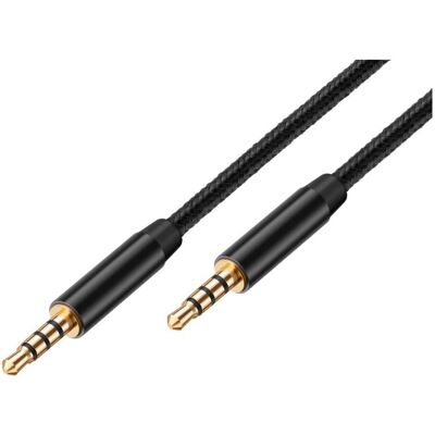 Avizar Câble Audio Jack 3,5 Mm Double Connecteur Mâle Bolaris 1,5 M Tressé Noir - Publicité Avizar Câble Audio Jack 3,5 Mm Double Connecteur Mâle Bolaris 1,5 M Tressé Noir - Publicité