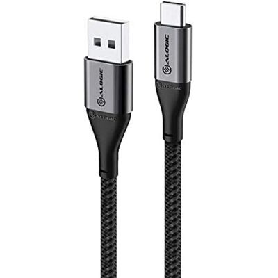 Câble USB-C vers USB-A Ultra Alogic - Gris, 1.5m - Publicité Câble USB-C vers USB-A Ultra Alogic - Gris, 1.5m - Publicité