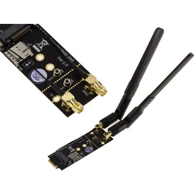 Adaptateur M.2 B-Key avec 2 Antennes - Support 3G/4G/5G - Publicité Adaptateur M.2 B-Key avec 2 Antennes - Support 3G/4G/5G - Publicité