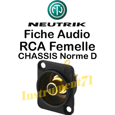 Fiche Rca Femelle Chassis Reperage Noir Marque Neutrik Réference Nf2db0 - Publicité Fiche Rca Femelle Chassis Reperage Noir Marque Neutrik Réference Nf2db0 - Publicité