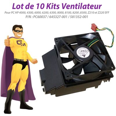 Lot X10 Kits Ventilateur Hp 6200 6300 8200 8300 Z210 Z220 Sff Pc60037 581352-001 - Publicité Lot X10 Kits Ventilateur Hp 6200 6300 8200 8300 Z210 Z220 Sff Pc60037 581352-001 - Publicité