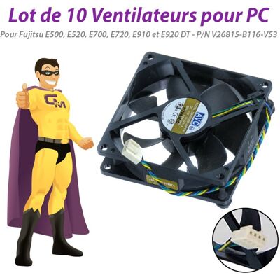 Fujitsu Siemens Lot X10 Ventilateurs Pc Fujitsu E500 E520 E700 E720 E910 E920 Dt V26815-B116-V53 - Publicité Fujitsu Siemens Lot X10 Ventilateurs Pc Fujitsu E500 E520 E700 E720 E910 E920 Dt V26815-B116-V53 - Publicité