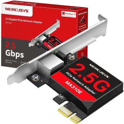 Mercusys Ma310e 2.5 Gbps Pcle Network Adapter, Nas Connection Network Card, Remo - Publicité Mercusys Ma310e 2.5 Gbps Pcle Network Adapter, Nas Connection Network Card, Remo - Publicité