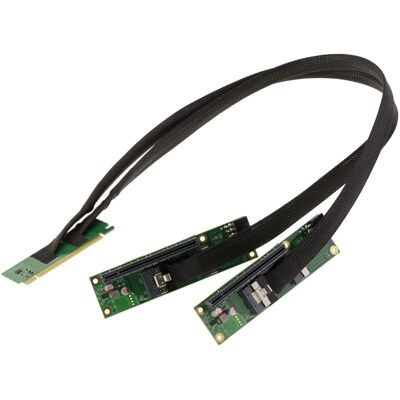 Kalea-Informatique Cable D'Extension Duplicateur Riser Pcie Gen 4.0 X16 Bifurcation 2 Ports X8 - Publicité Kalea-Informatique Cable D'Extension Duplicateur Riser Pcie Gen 4.0 X16 Bifurcation 2 Ports X8 - Publicité