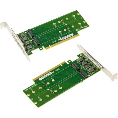 Kalea-Informatique Carte Contrôleur Pcie Gen 5.0 X16 Pour 4 Ssd M.2 Nvme M Key Double Face, Support - Publicité Kalea-Informatique Carte Contrôleur Pcie Gen 5.0 X16 Pour 4 Ssd M.2 Nvme M Key Double Face, Support - Publicité