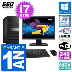 Pc Tour Dell 7050 Ecran 22\" Core I7-6700 Ram 64go Ssd 240go Hdmi Windows 10 Wifi - Publicité Pc Tour Dell 7050 Ecran 22\" Core I7-6700 Ram 64go Ssd 240go Hdmi Windows 10 Wifi - Publicité
