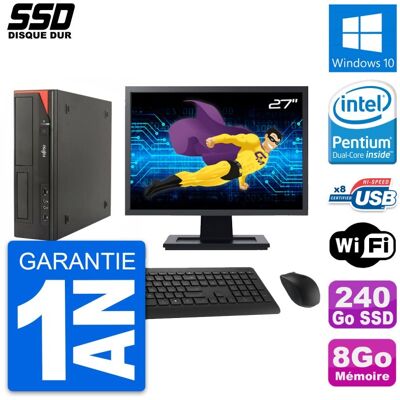 Fujitsu Siemens Pc Fujitsu E520 E85+ Dt Ecran 27\" Intel G3220 Ram 8go Ssd 240go Windows 10 Wifi - Publicité Fujitsu Siemens Pc Fujitsu E520 E85+ Dt Ecran 27\" Intel G3220 Ram 8go Ssd 240go Windows 10 Wifi - Publicité