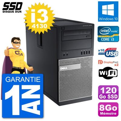 Dell Optiplex 9020 - Intel Core i3-4130 - 8 Go de RAM - SSD 120 Go - PC de bureau - Publicité Dell Optiplex 9020 - Intel Core i3-4130 - 8 Go de RAM - SSD 120 Go - PC de bureau - Publicité