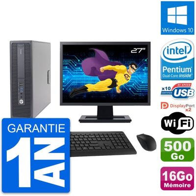 Pc Hp 600 G2 Sff Ecran 27\" Intel G4400 Ram 16go Disque Dur 500go Windows 10 Wifi - Publicité Pc Hp 600 G2 Sff Ecran 27\" Intel G4400 Ram 16go Disque Dur 500go Windows 10 Wifi - Publicité