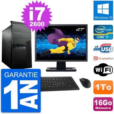 IBM Pc Tour Lenovo M91p Ecran 27\" Intel I7-2600 Ram 16go Disque 1to Windows 10 Wifi - Publicité IBM Pc Tour Lenovo M91p Ecran 27\" Intel I7-2600 Ram 16go Disque 1to Windows 10 Wifi - Publicité
