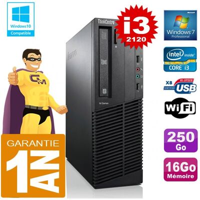 IBM Pc Lenovo M92p Sff Core I3-2120 Ram 16go Disque 250 Go Graveur Dvd Wifi W7 - Publicité IBM Pc Lenovo M92p Sff Core I3-2120 Ram 16go Disque 250 Go Graveur Dvd Wifi W7 - Publicité