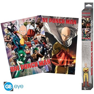 Gb Eye One Punch Man - Set 2 Affiches Chibi 52x38 - Saitama Et Genos - Publicité Gb Eye One Punch Man - Set 2 Affiches Chibi 52x38 - Saitama Et Genos - Publicité