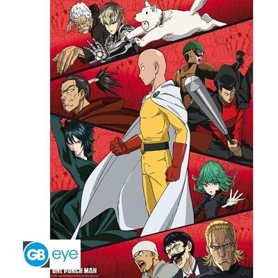Gb Eye One Punch Man - Affiche Chibi 52x38 - Rassemblement Des Héros - Publicité Gb Eye One Punch Man - Affiche Chibi 52x38 - Rassemblement Des Héros - Publicité