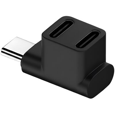 Avizar Mini Répartiteur Double Usb-C Coudé 90° Charge 100w 4k 10gbps Noir - Publicité Avizar Mini Répartiteur Double Usb-C Coudé 90° Charge 100w 4k 10gbps Noir - Publicité
